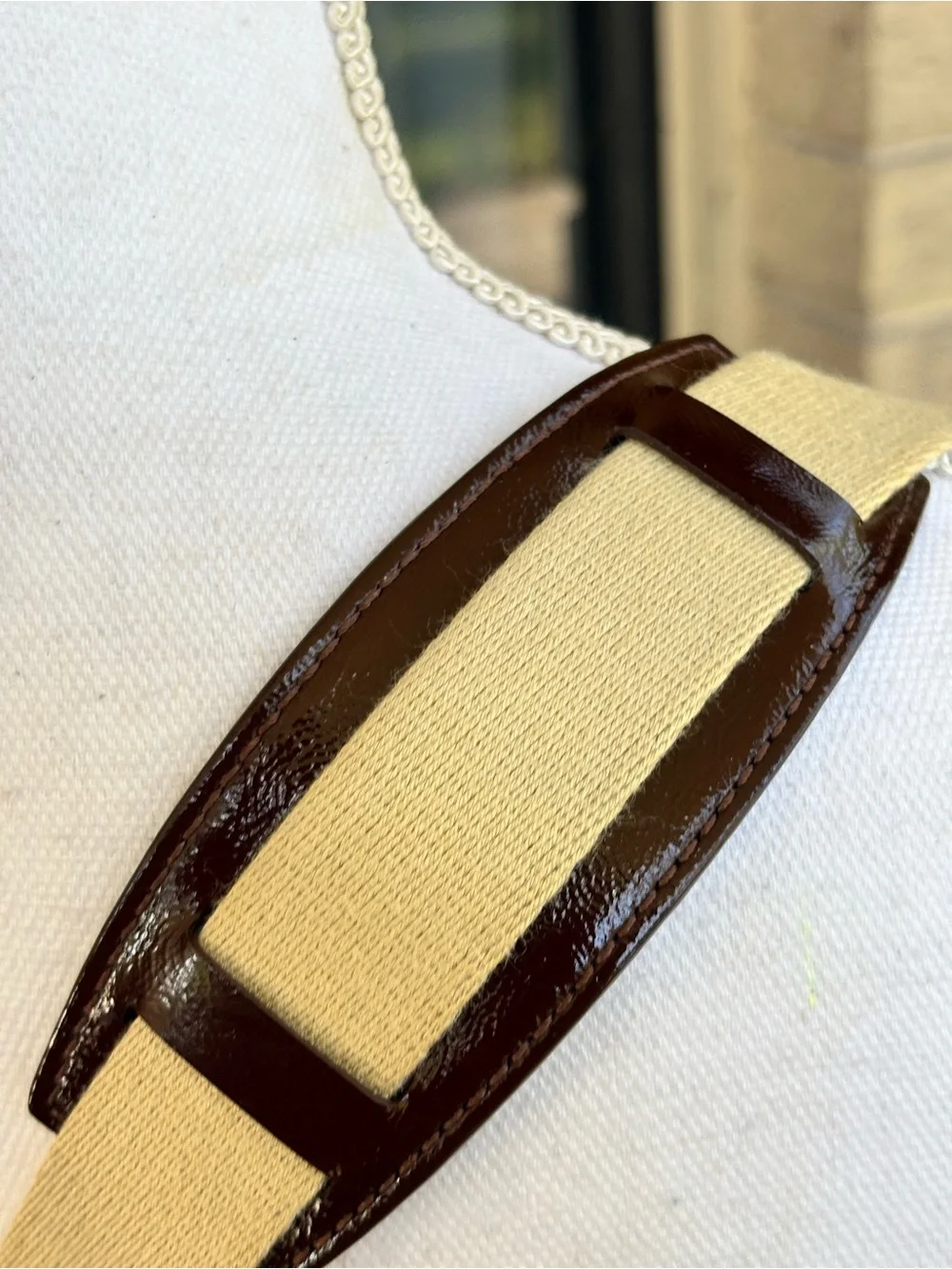 Coach Madison Op Art Signature Jacquard Swingpack Crossbody Beige Brown